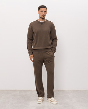 Stefano Ricci Brown wool and silk tracksuit K606431G42F26318T12F