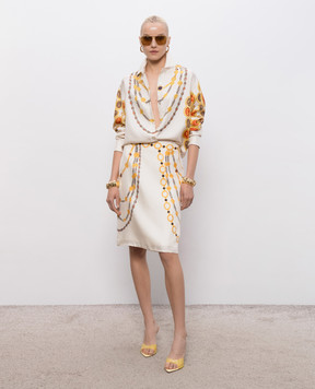 Versace Ivory printed silk skirt 10246901A17952