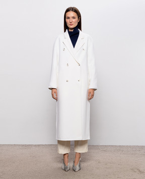 Loulou de Saison IRVIN double-breasted coat in ivory wool and cashmere IRVIN