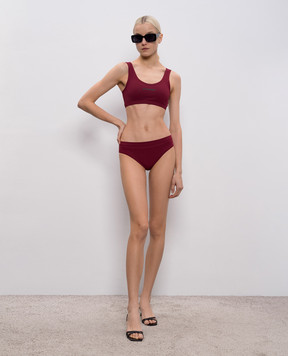 Jil Sander Burgundy swimsuit bodice with logo J40BR0006J20011