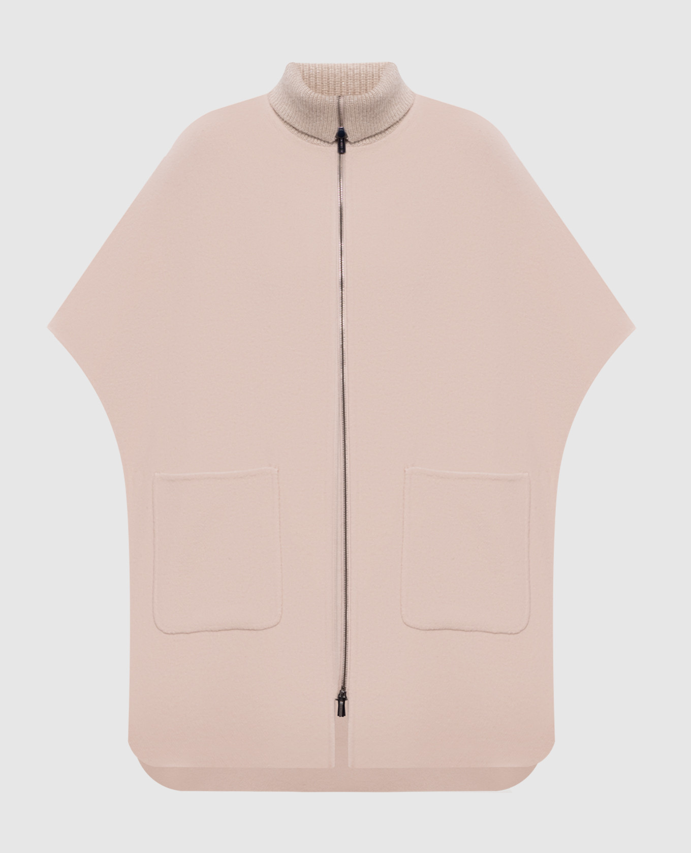 

Beige wool and cashmere cape Peserico