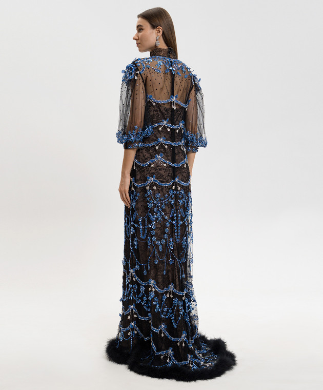 valentino bohemian dress VALENTINO NAVY and ORANGE GIRAFFE MAXI BOHO DRESS EU 42 at 1stDibs