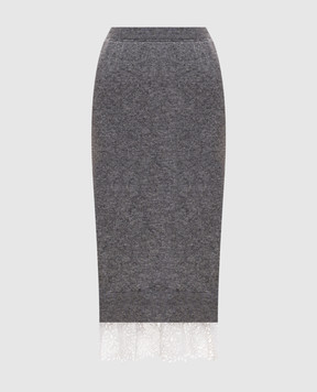 Ermanno Scervino Gray cashmere skirt D492O308APPYU