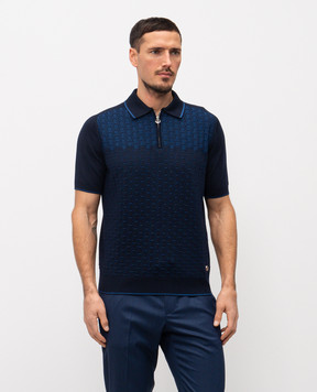 Stefano Ricci Blue polo with silk K818109P31F26175