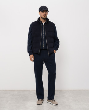 ISAIA Blue corduroy down vest SW730520320