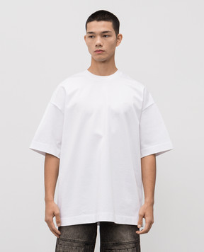 Juun.j White T-shirt with branded print JC5742P701