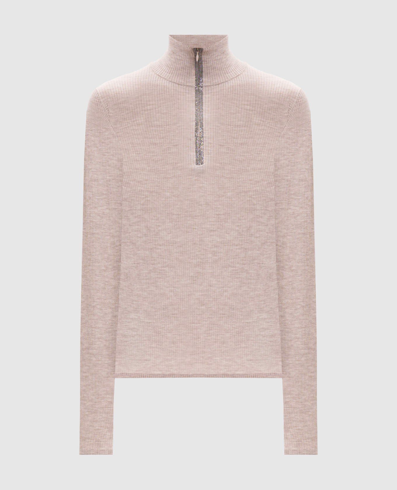 Beige wool and cashmere jumper