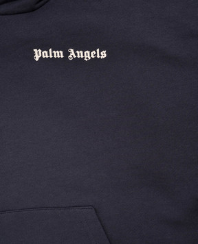 Palm Angels Children's blue hoodie with logo print F6PAJBHS011