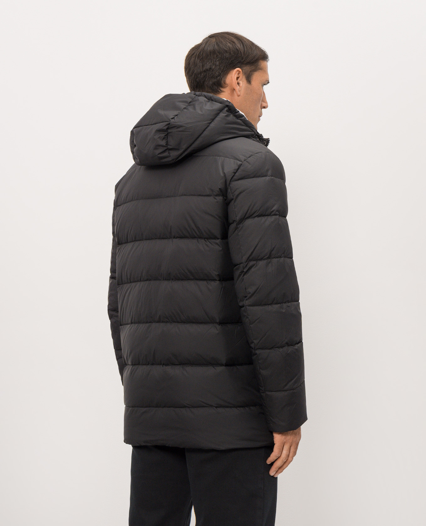 Black down jacket with logo patch Be Florence 4