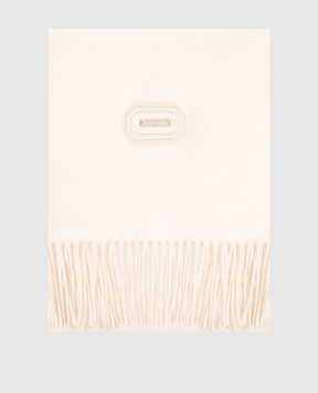 Stefano Ricci Ivory cashmere scarf with fringe MWA63000806853