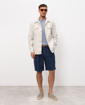 Pini Parma Gray shirt with linen OVERSHICE