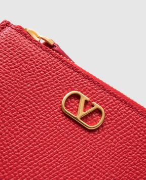Valentino Red leather cardholder VLogo 9W2P0AK9SNP