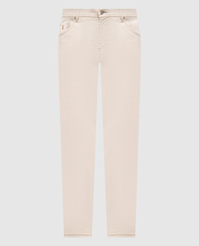 Brett Johnson Beige jeans with logo patch SS26P15DFLEECR