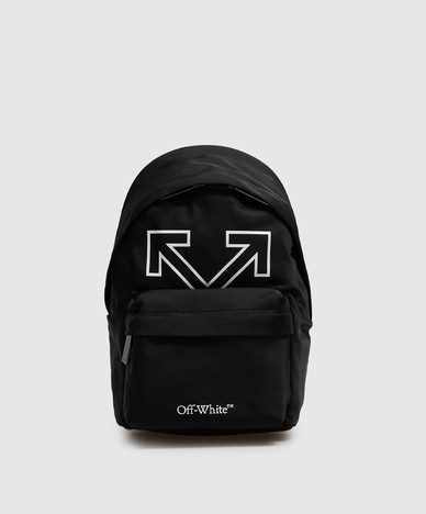 Black sling bag with logo print