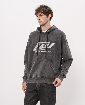 Off-White Grey hoodie with logo print 44MBB085S26F00F