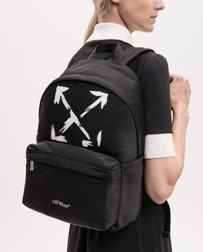 Off-White Children's black backpack with Arrow logo print OBNB001S26FAB001