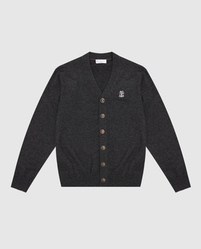 Brunello Cucinelli Children's gray cashmere cardigan B22M10016C