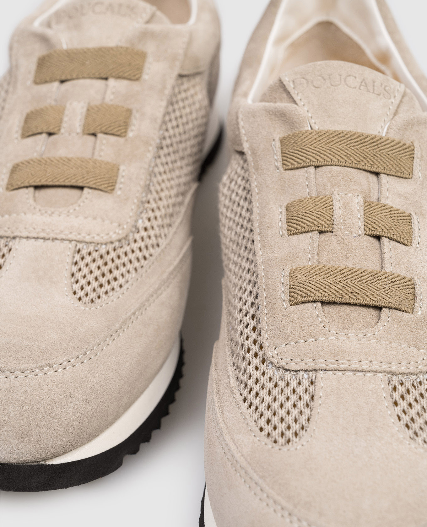 Beige combination sneakers with logo Doucal's 5