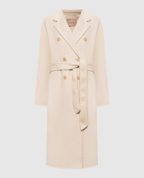 Twinset Beige double-breasted coat with wool 262TT2470