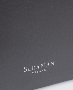 Serapian Black leather notebook with elastic band SRCACUAC706346A004