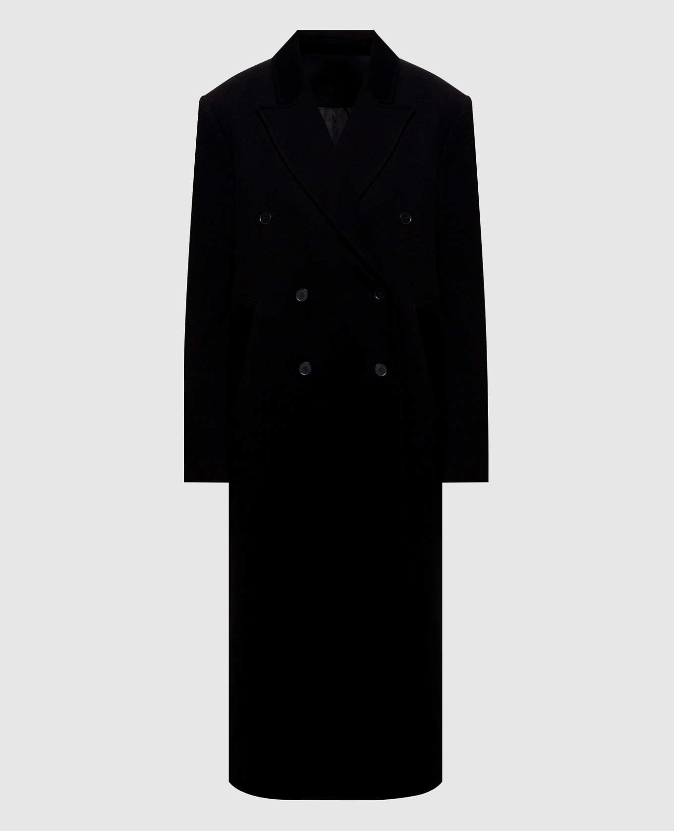 ROSCO LDS black double-breasted coat made of wool and cashmere