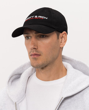 Sporty & Rich Black cap with logo embroidery AC04082324BA01