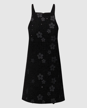 Twinset Black mini dress with logo 252TP2142