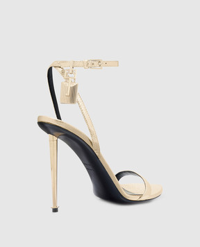Tom Ford Gold leather sandals with a pendant W2272LSP014P