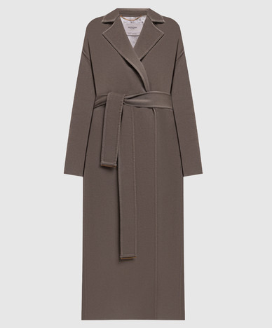 Khaki cashmere puffer coat