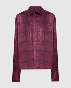 Ermanno Scervino Pink silk blouse with crystals D492K363CTWWK
