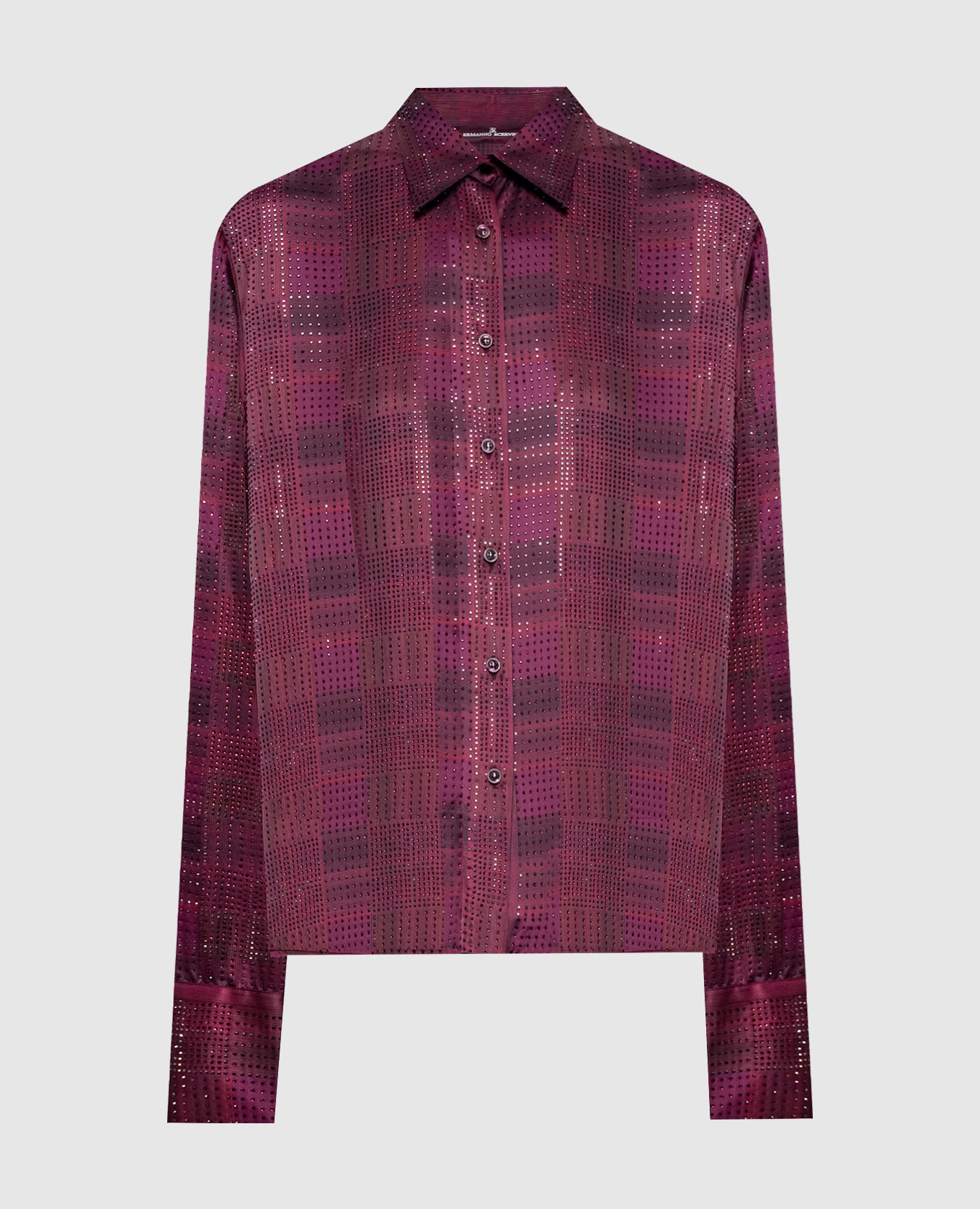 Pink silk blouse with crystals