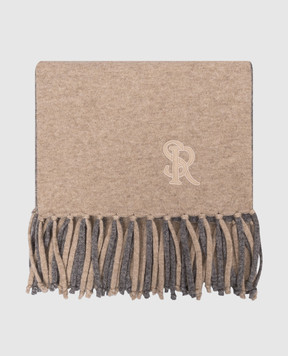 Stefano Ricci Reversible cashmere scarf with logo monogram K606040SCIF26305