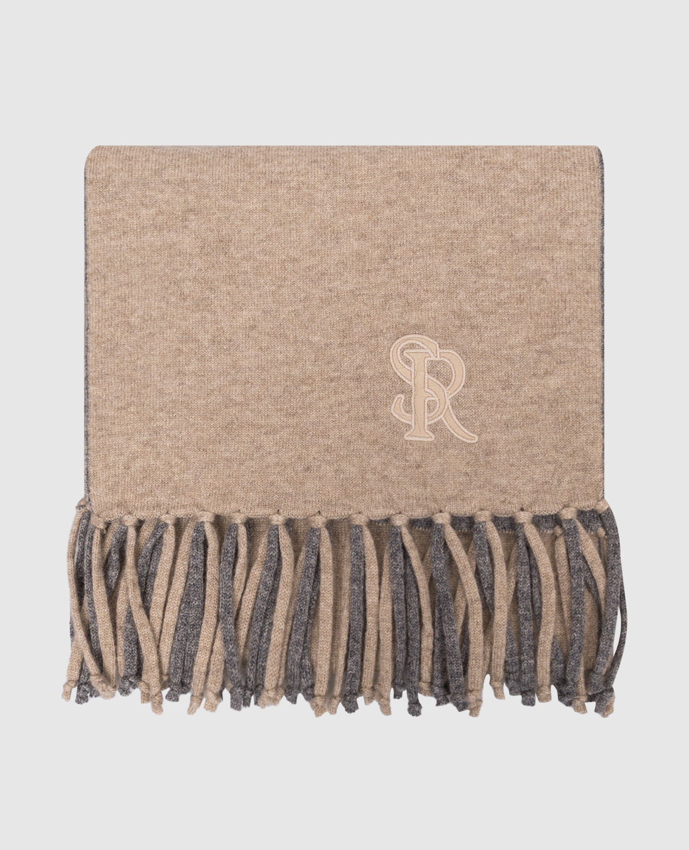 Reversible cashmere scarf with logo monogram