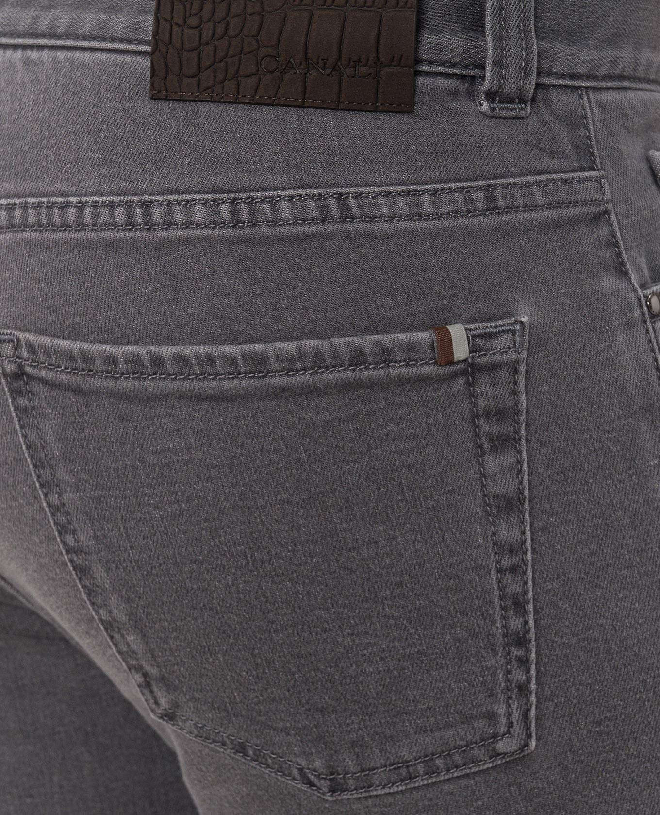 Grey slim jeans with logo patch Canali 5