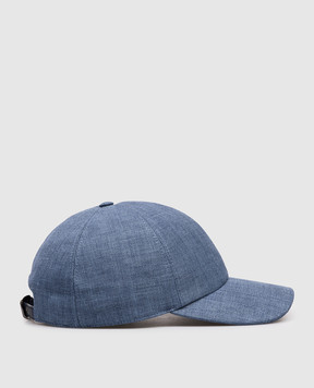 Stefano Ricci Blue cap made of linen, wool and silk MCV61NV18FB127HA