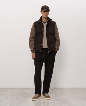 Brett Johnson Brown cashmere sweatshirt with a pattern FW26J43LPCG20CHE