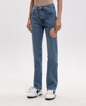 Off-White Blue jeans with figure-hugging cutouts 2FM00597B
