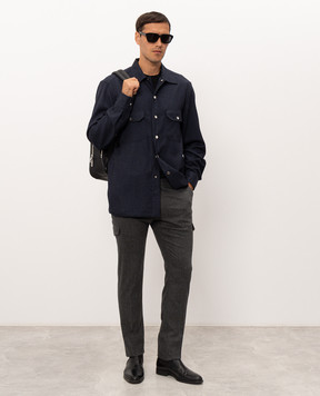 Stefano Ricci Gray wool and cashmere cargo pants M1T6300060WCEA1V
