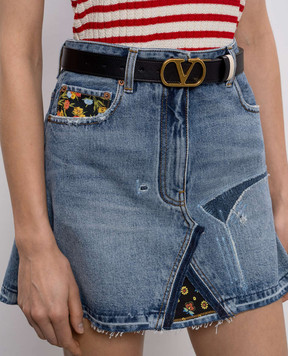 Valentino Reversible leather belt with emblem 8W2T0SQ3IYR