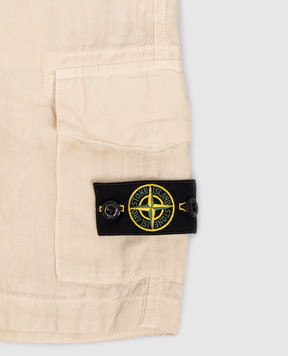 Stone Island Children's beige linen shorts L1S16L100001S014514