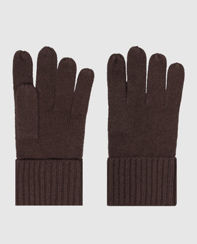 Herno Brown cashmere gloves GUA00004D71047