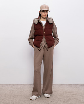 Brunello Cucinelli Burgundy vest with sequins M0DVT2142