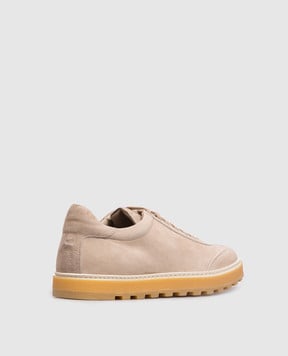ISAIA Beige suede sneakers SNK020GOAT5