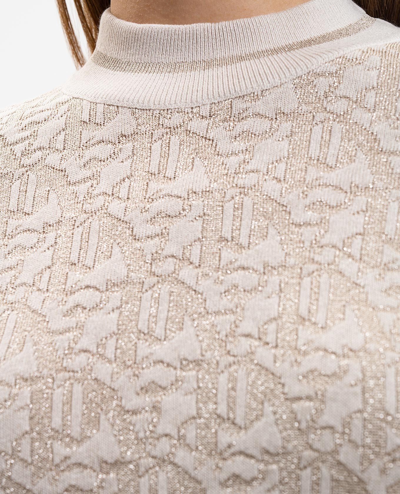 Beige top with lurex pattern Palm Angels 4