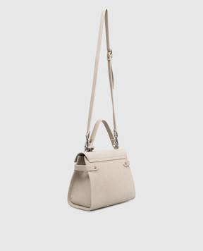 Gianni Notaro Ivory suede satchel bag SUEDE 099SUEDENIKEL