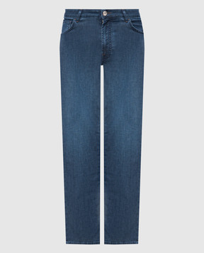 Stefano Ricci Blue jeans with embroidered emblem MST61B2130T0082