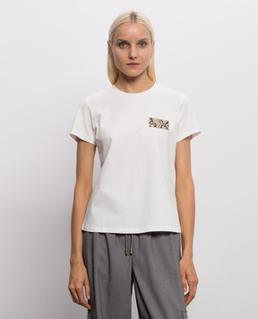Twinset White T-shirt with a patch 262LI2BUU