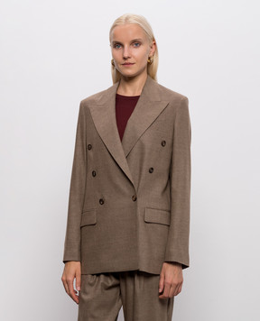 Marco Pescarolo Afrodite brown wool and cashmere jacket AFRODITED5429