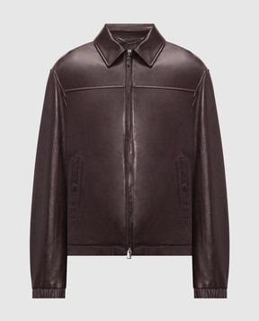 Canali Burgundy leather jacket LE00331O70533