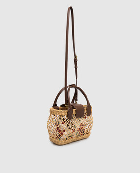 Twinset Beige woven vine bag 261TD8252
